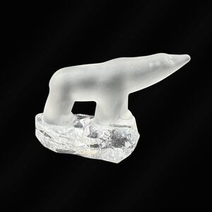 Reijmyre Mid Century Crystal Polar Bear Iceberg Sculpture Glows Green w/light